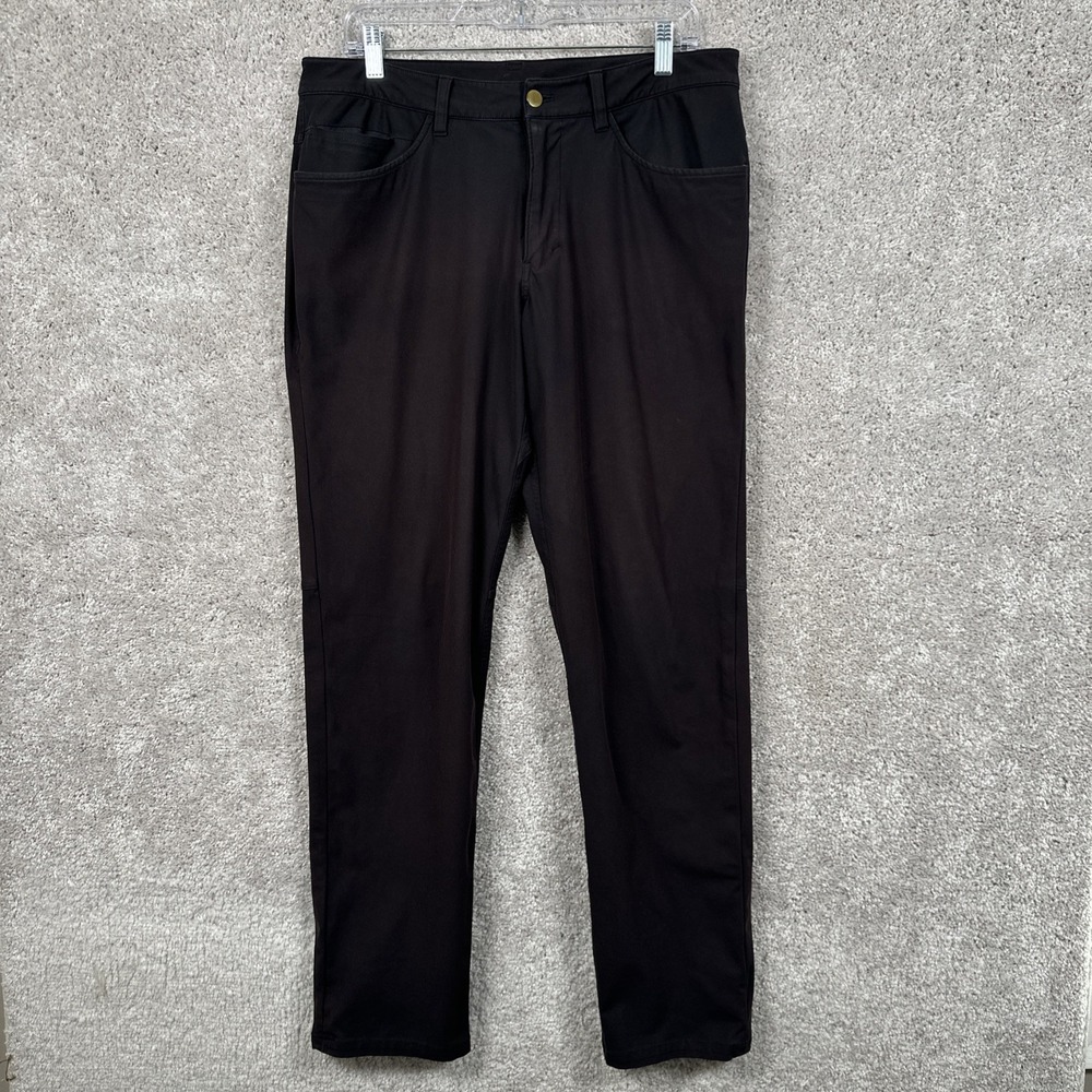 Lululemon ABC Pant Men 33x32 Black Classic Fit Warpstreme 5 Pocket Stretch Chino